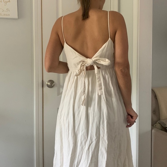 Zara trf Neutral tie back knot Dress Size M‎ romance simmer vacation midi straps - Picture 4 of 14